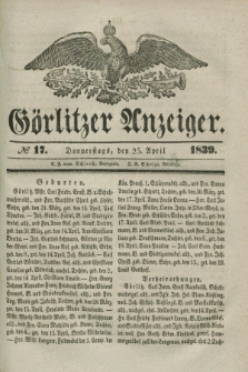 Görlitzer Anzeiger. 1839, № 17 (25 April)