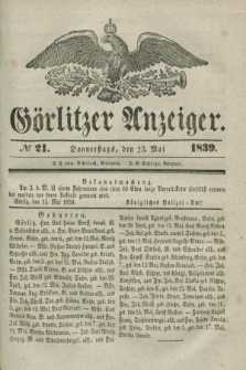 Görlitzer Anzeiger. 1839, № 21 (23 Mai)