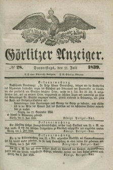 Görlitzer Anzeiger. 1839, № 28 (11 Juli) + dod.