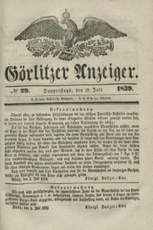 Görlitzer Anzeiger. 1839, № 29 (18 Juli)