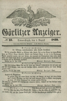 Görlitzer Anzeiger. 1839, № 31 (1 August)