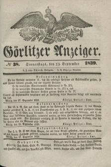 Görlitzer Anzeiger. 1839, № 38 (19 September)