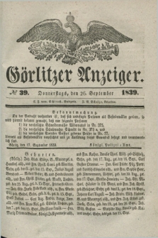 Görlitzer Anzeiger. 1839, № 39 (26 September) + dod.