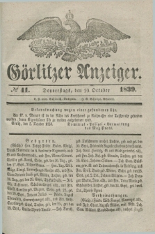 Görlitzer Anzeiger. 1839, № 41 (10 October) + dod.