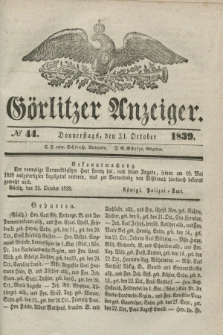 Görlitzer Anzeiger. 1839, № 44 (31 October)