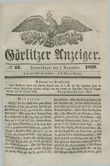 Görlitzer Anzeiger. 1839, № 45 (7 November) + dod.