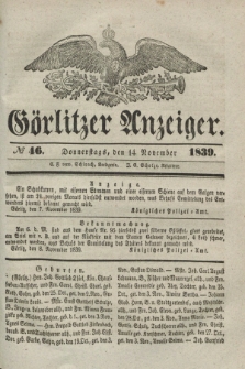 Görlitzer Anzeiger. 1839, № 46 (14 November)