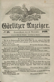 Görlitzer Anzeiger. 1839, № 48 (28 November) + dod.