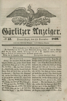 Görlitzer Anzeiger. 1839, № 51 (19 December) + dod.