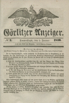 Görlitzer Anzeiger. 1840, № 2 (9 Januar) + dod.