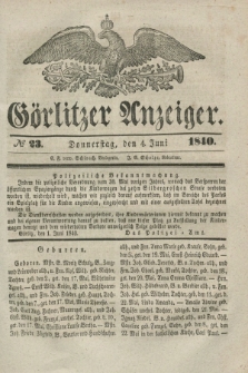 Görlitzer Anzeiger. 1840, № 23 (4 Juni)