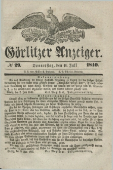 Görlitzer Anzeiger. 1840, № 29 (16 Juli) + dod.