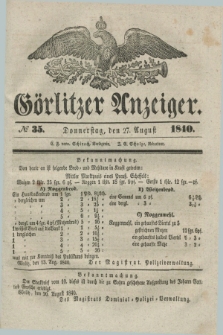 Görlitzer Anzeiger. 1840, № 35 (27 August) + dod.