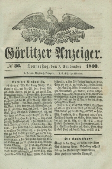 Görlitzer Anzeiger. 1840, № 36 (3 September)
