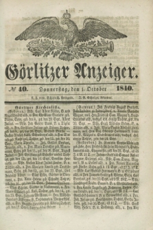 Görlitzer Anzeiger. 1840, № 40 (1 October)