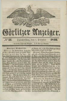 Görlitzer Anzeiger. 1840, № 41 (8 October) + dod.