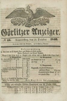 Görlitzer Anzeiger. 1840, № 44 (29 October)