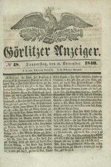 Görlitzer Anzeiger. 1840, № 48 (26 November)