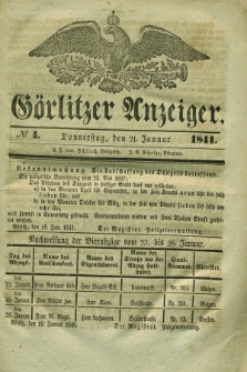 Görlitzer Anzeiger. 1841, № 4 (21 Januar)