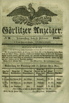 Görlitzer Anzeiger. 1841, № 9 (25 Februar)