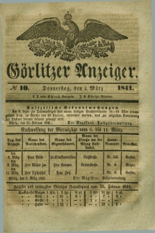 Görlitzer Anzeiger. 1841, № 10 (4 März) + dod.