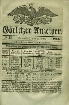 Görlitzer Anzeiger. 1841, № 13 (25 März)