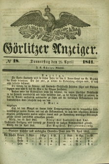 Görlitzer Anzeiger. 1841, № 18 (29 April)