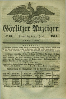 Görlitzer Anzeiger. 1841, № 25 (17 Juni) + dod.
