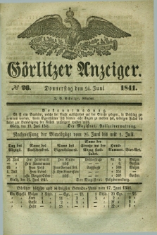 Görlitzer Anzeiger. 1841, № 26 (24 Juni) + dod.