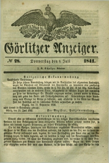 Görlitzer Anzeiger. 1841, № 28 (8 Juli) + dod.