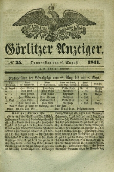 Görlitzer Anzeiger. 1841, № 35 (26 August)