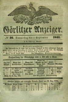 Görlitzer Anzeiger. 1841, № 36 (2 September)