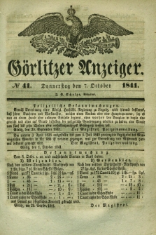 Görlitzer Anzeiger. 1841, № 41 (7 October)
