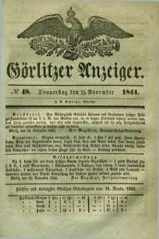 Görlitzer Anzeiger. 1841, № 48 (25 November) + dod.