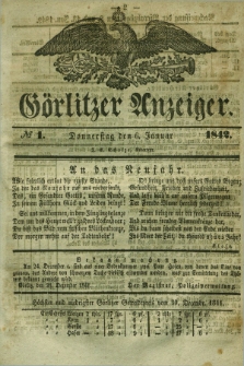 Görlitzer Anzeiger. 1842, № 1 (6 Januar) + dod.