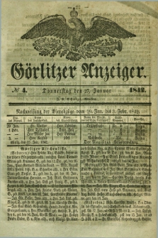 Görlitzer Anzeiger. 1842, № 4 (27 Januar) + dod.
