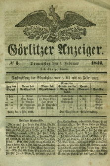 Görlitzer Anzeiger. 1842, № 5 (3 Februar) + dod.