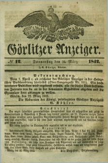 Görlitzer Anzeiger. 1842, № 12 (24 März) + dod.
