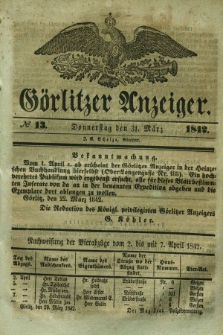 Görlitzer Anzeiger. 1842, № 13 (31 März)