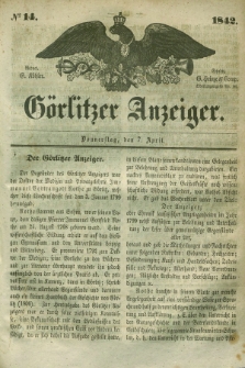 Görlitzer Anzeiger. 1842, № 14 (7 April) + dod.