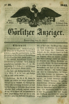 Görlitzer Anzeiger. 1842, № 16 (21 April) + dod.