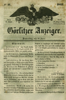 Görlitzer Anzeiger. 1842, № 17 (28 April) + dod.