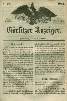 Görlitzer Anzeiger. 1842, № 37 (15 September) + dod.
