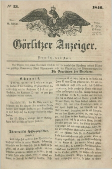 Görlitzer Anzeiger. 1846, № 13 (2 April) + dod.