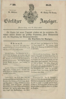 Görlitzer Anzeiger. 1847, № 39 (30 September) + dod.
