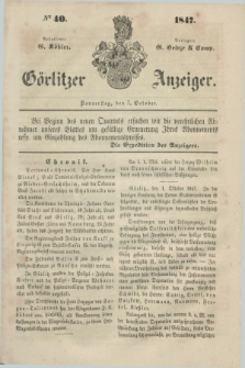 Görlitzer Anzeiger. 1847, № 40 (7 October) + dod.