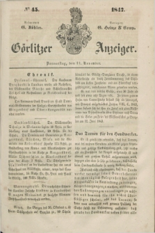 Görlitzer Anzeiger. 1847, № 45 (11 November) + dod.