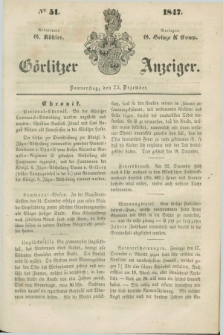 Görlitzer Anzeiger. 1847, № 51 (23 Dezember) + dod.