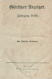 Görlitzer Anzeiger. 1848, № 1 (6 Januar) + dod.