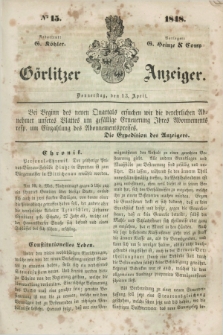 Görlitzer Anzeiger. 1848, № 15 (13 April) + dod.